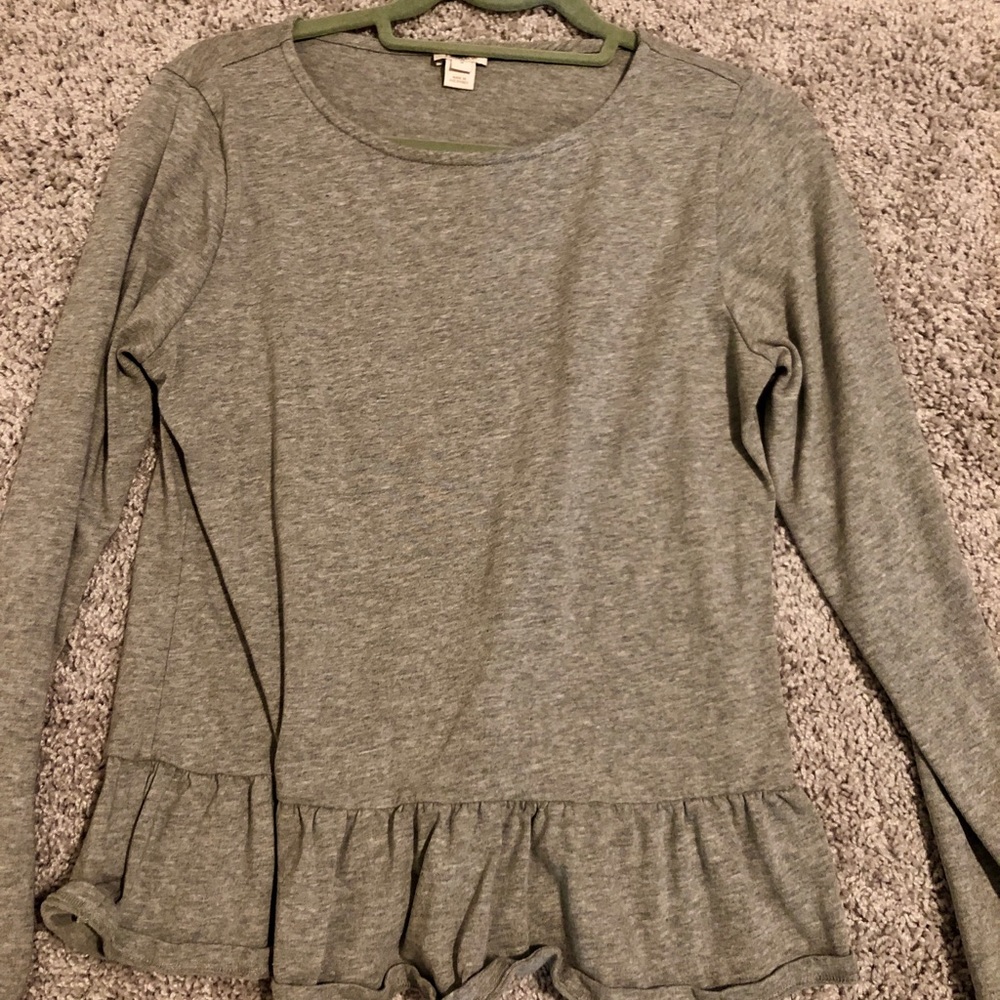 J Crew long sleeve peplum top